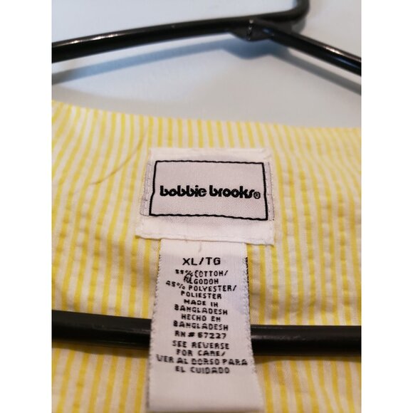 Vtg Bobbie Brooks Women XL House Dress Robe Zip Yellow Gingham Embroidery Lace - Picture 5 of 5